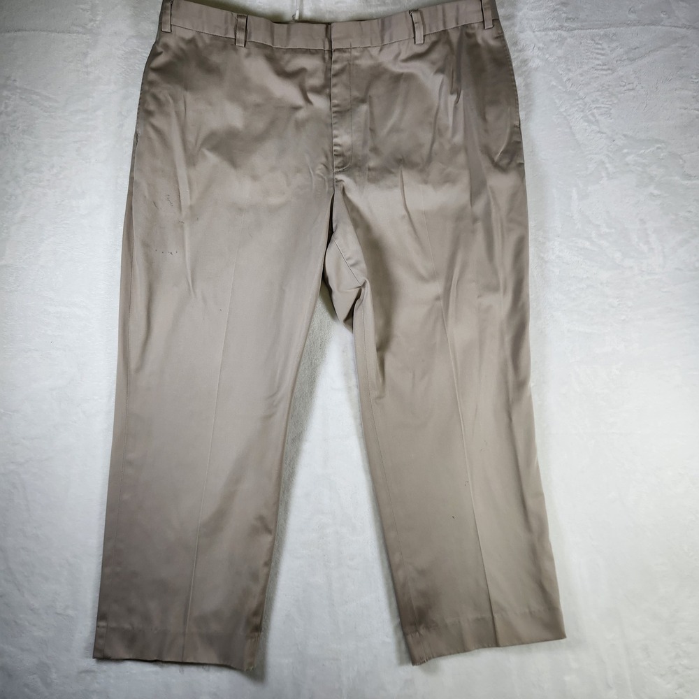 LL Bean‎ Mens Tan Khaki Pants Size 44 Cotton Blend Trousers Chinos